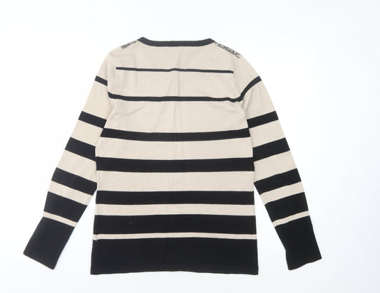 Bassini Women's Black Striped Pullover Jumper Size S