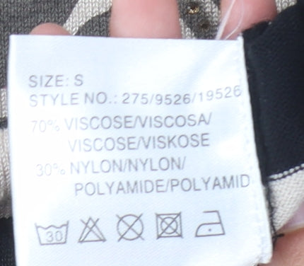 Bassini Women's Black Striped Pullover Jumper Size S