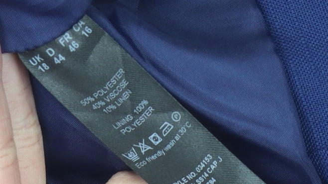 Eastex Women's Blue Blazer, Size 18, Long Sleeve