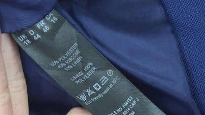 Eastex Women's Blue Blazer, Size 18, Long Sleeve