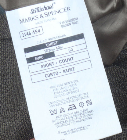Mens UK Size 40 Marks and Spencer Regular Brown Suit Jacket
