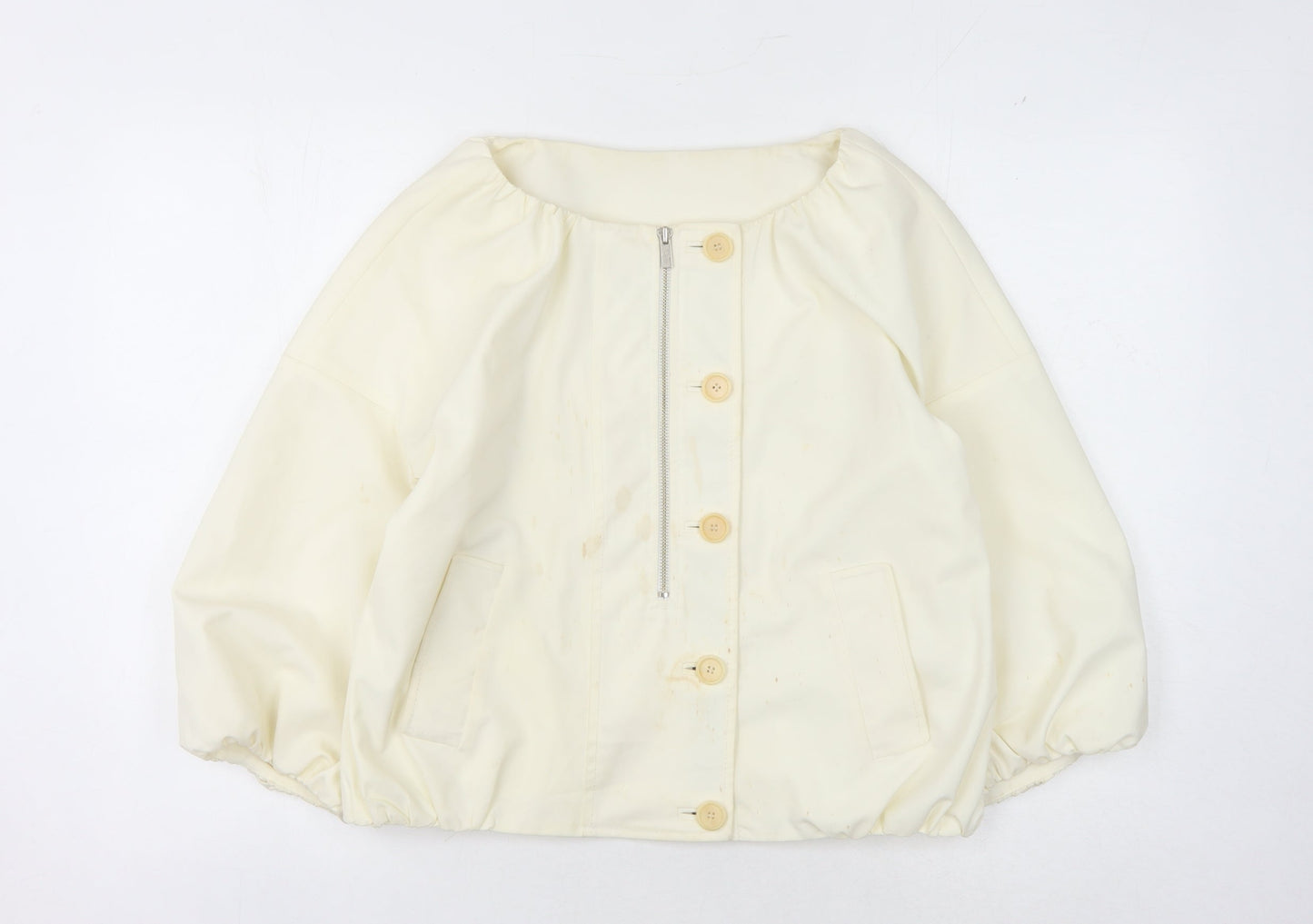 BCBGMAXAZRIA Women's Ivory Jacket, Size S, Button & Zip
