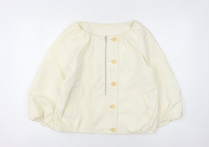 BCBGMAXAZRIA Women's Ivory Jacket, Size S, Button & Zip