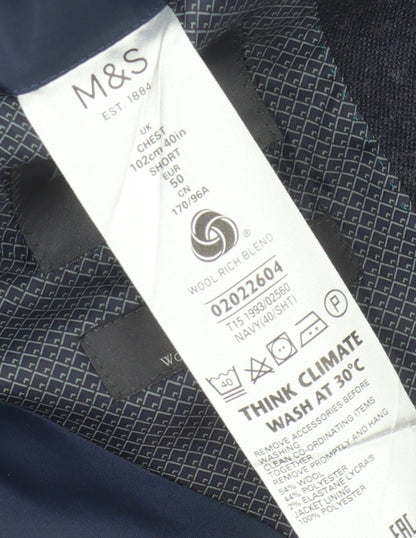Mens UK Size 40 Marks and Spencer Regular Blue Suit Jacket