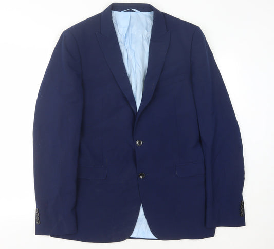 Mens UK Size 40 French Connection Regular Blue Suit Jacket