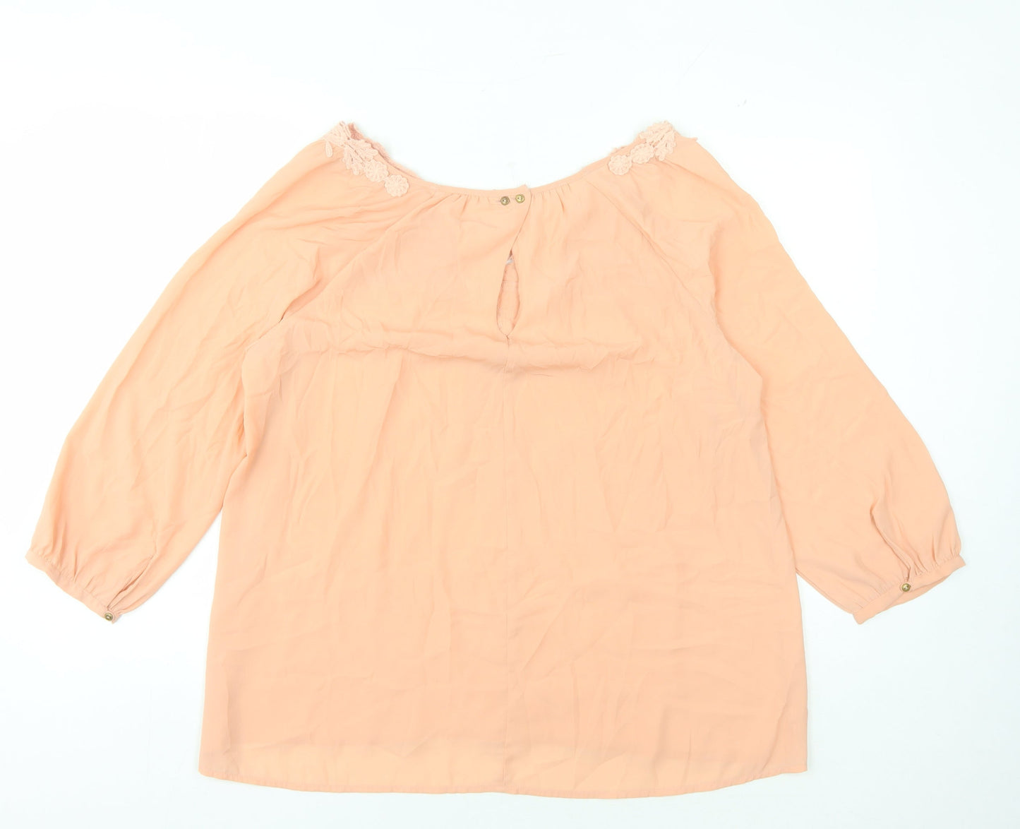 Womens UK Size 12 Mango Peach Basic Blouse