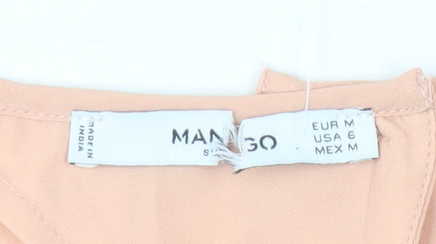 Womens UK Size 12 Mango Peach Basic Blouse