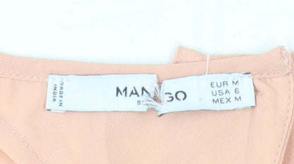 Womens UK Size 12 Mango Peach Basic Blouse