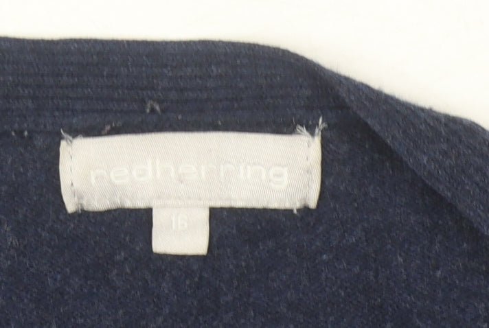 Womens UK Size 16 Red Herring Blue Cardigan Jumper