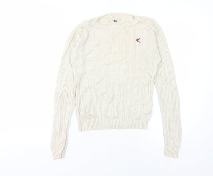 BLONDE BLONDE Women's Beige Cable-Knit Jumper Size 8