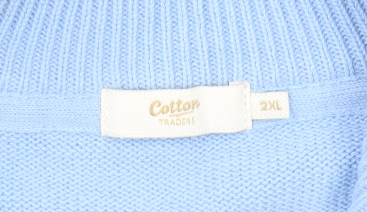 Cotton Traders Men's Blue 2XL Full Zip Jumper