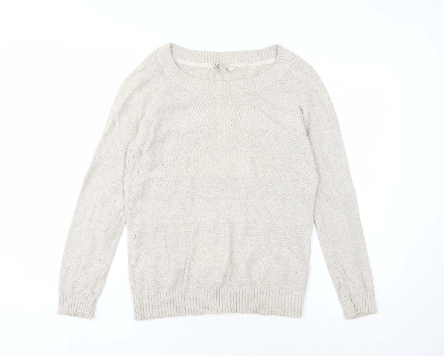 Womens UK Size 10 Fat Face Beige Pullover Jumper