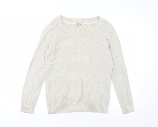 Womens UK Size 10 Fat Face Beige Pullover Jumper