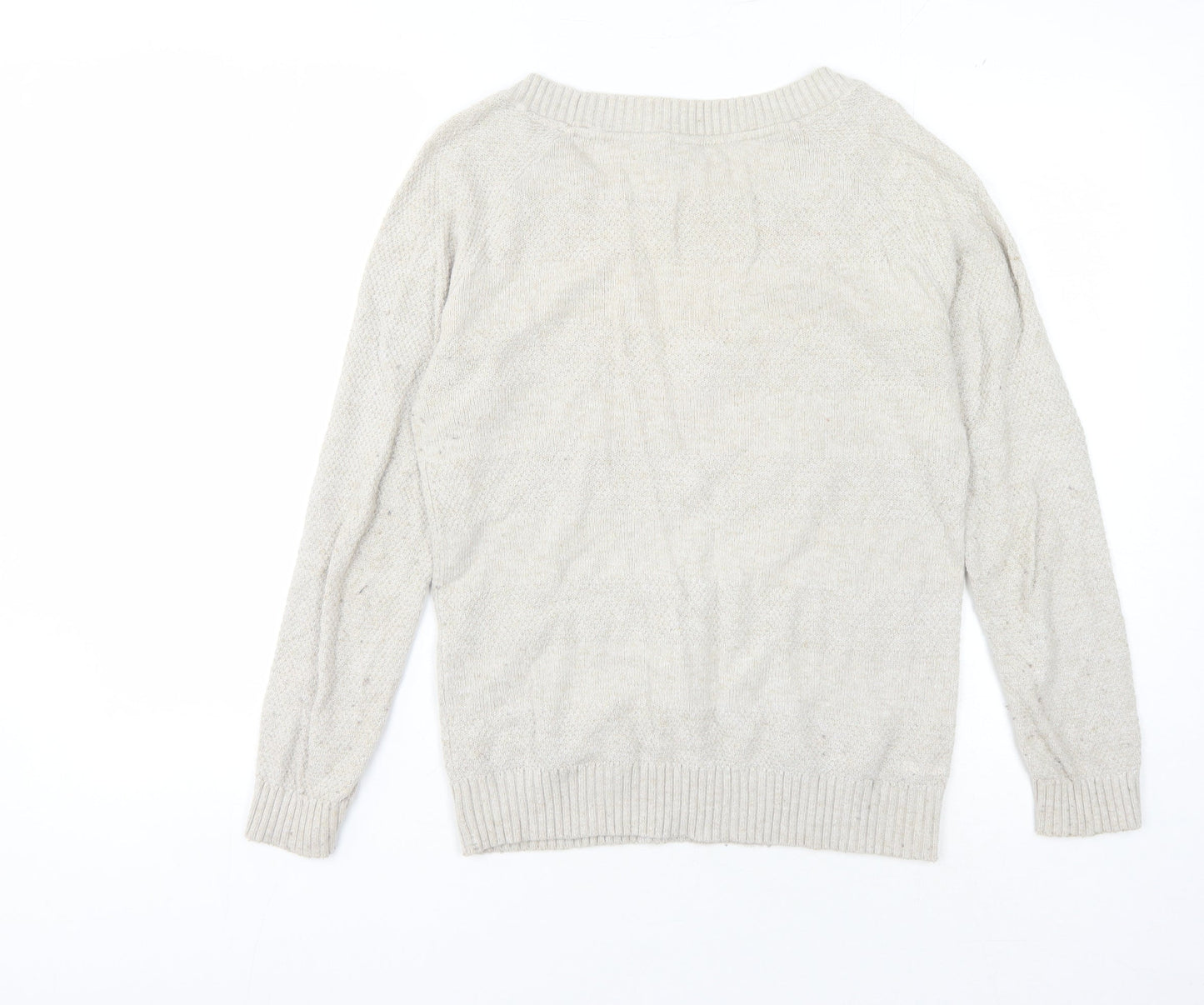 Womens UK Size 10 Fat Face Beige Pullover Jumper