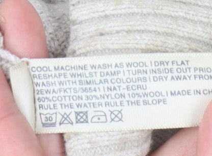 Womens UK Size 10 Fat Face Beige Pullover Jumper