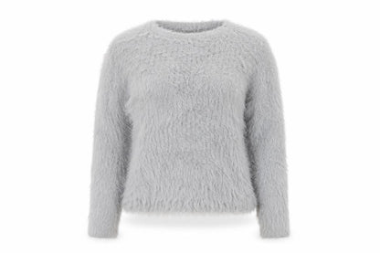 Pull Women's Grey Chunky-Knit Pullover M