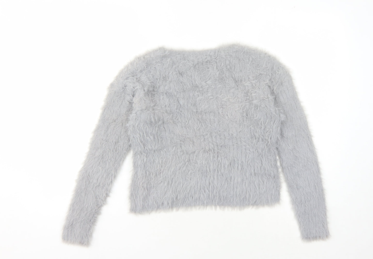 Pull Women's Grey Chunky-Knit Pullover M