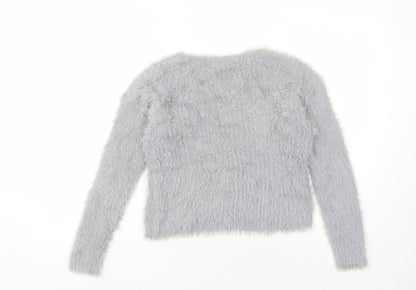 Pull Women's Grey Chunky-Knit Pullover M