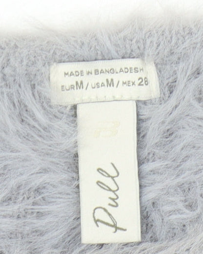Pull Women's Grey Chunky-Knit Pullover M