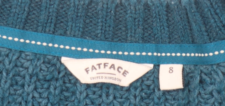 Womens UK Size 8 FatFace Blue Pullover Jumper