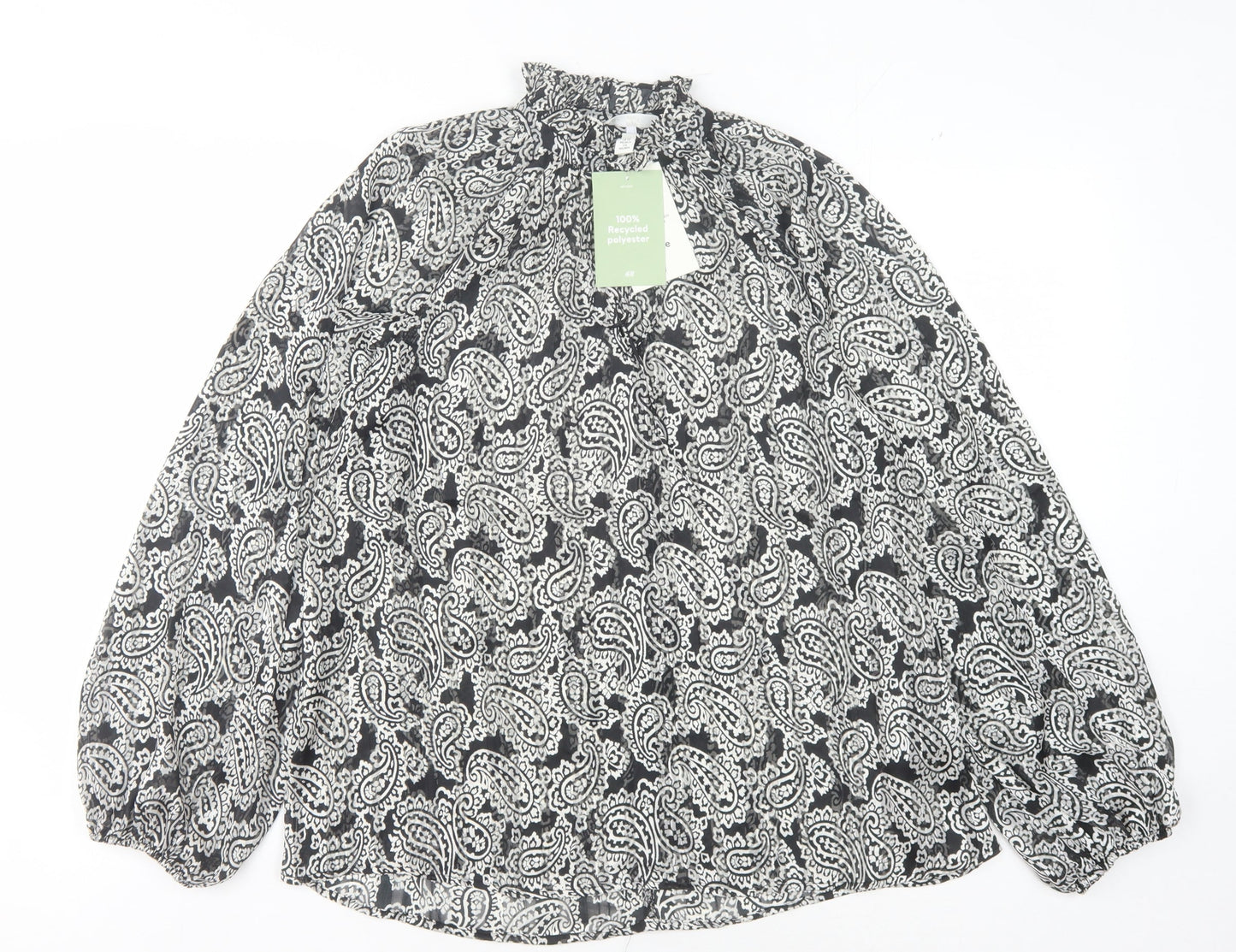 Womens UK Size XS H&M Black Basic Blouse