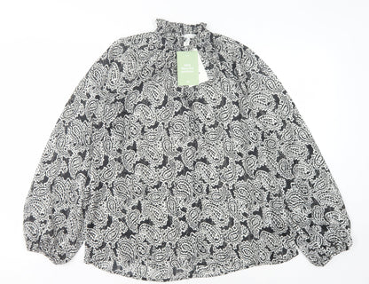 Womens UK Size XS H&M Black Basic Blouse