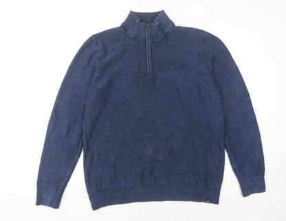 Fat Face Men's Blue High Neck Pullover Jumper L