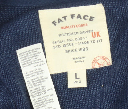Fat Face Men's Blue High Neck Pullover Jumper L