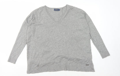Womens UK Size XS Polo Ralph Lauren Grey Pullover Jumper