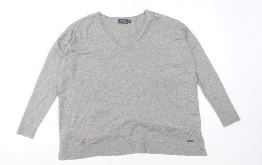 Womens UK Size XS Polo Ralph Lauren Grey Pullover Jumper