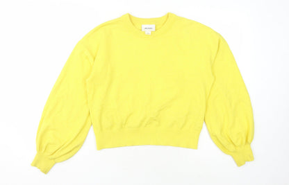 Womens UK Size XS Monki Yellow Pullover Jumper