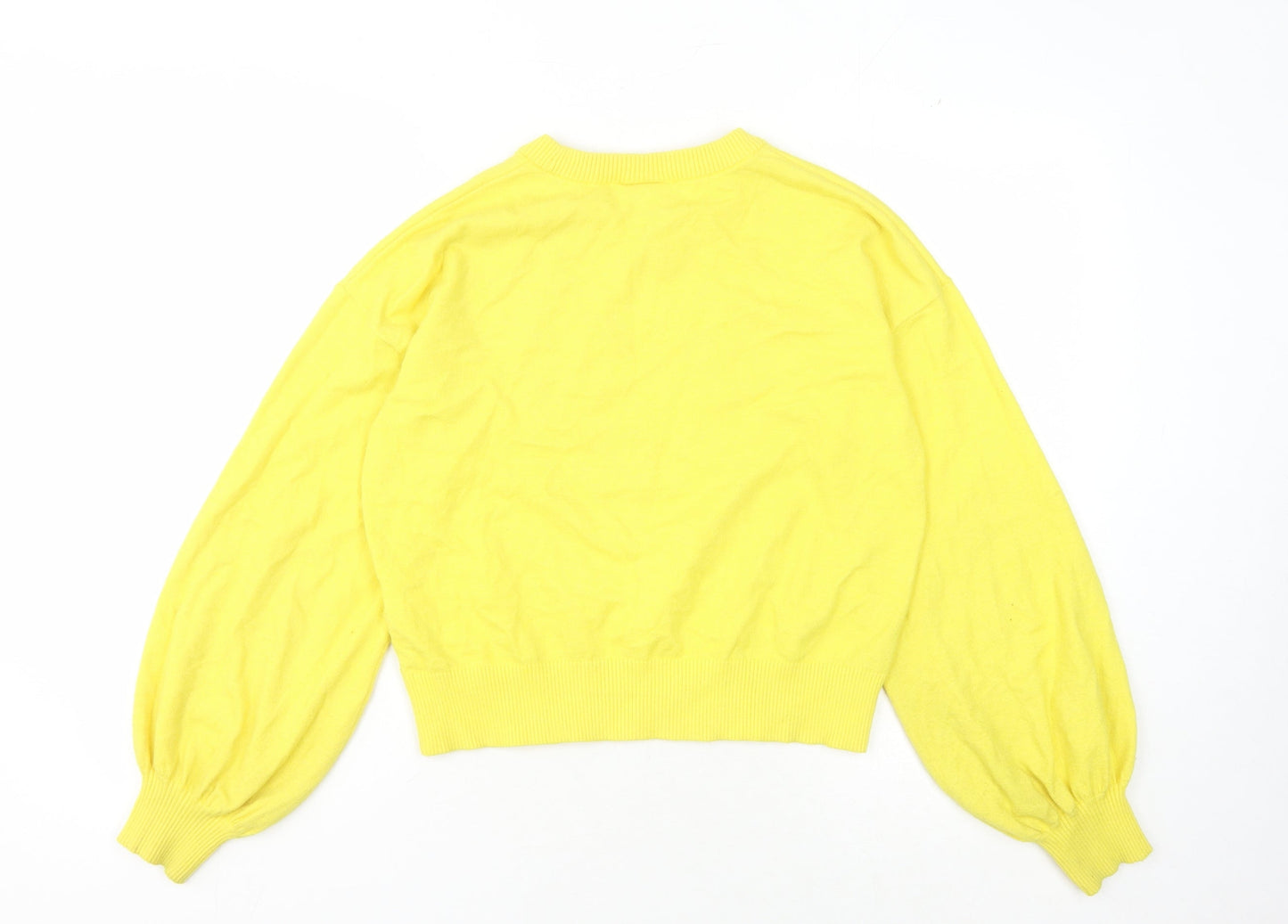 Womens UK Size XS Monki Yellow Pullover Jumper
