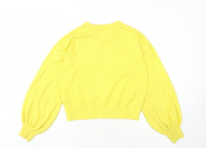 Womens UK Size XS Monki Yellow Pullover Jumper