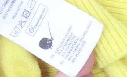 Womens UK Size XS Monki Yellow Pullover Jumper
