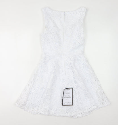 City Studio Women's White A-Line Lace Dress Size S