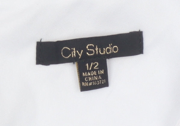 City Studio Women's White A-Line Lace Dress Size S