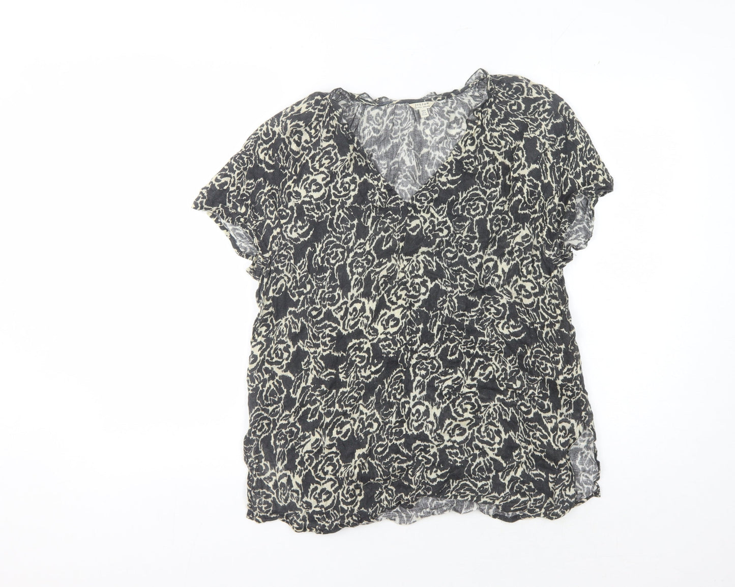 Womens UK Size 8 Jigsaw Black Basic Blouse