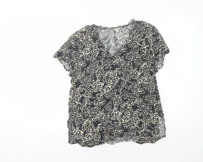 Womens UK Size 8 Jigsaw Black Basic Blouse