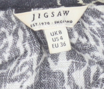 Womens UK Size 8 Jigsaw Black Basic Blouse