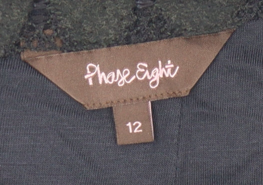 Phase Eight Black Women's Skirt - Size 12, Zip Detail