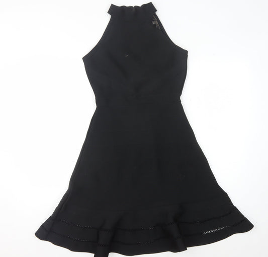 Lipsy Women's Black High Neck Dress Size 10