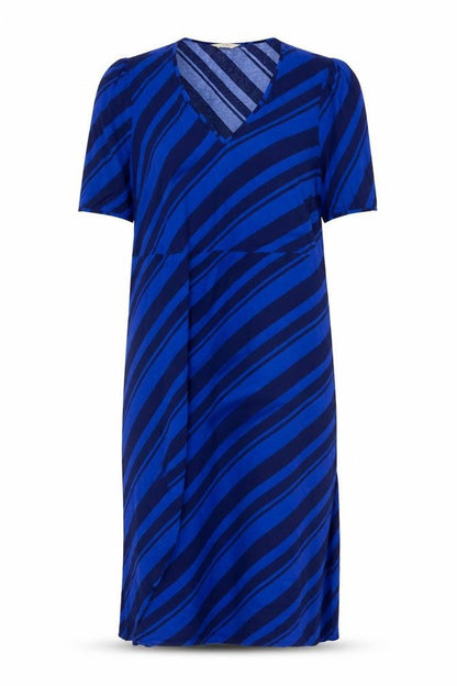 Hush Women's Blue Striped V-Neck Dress Size 12