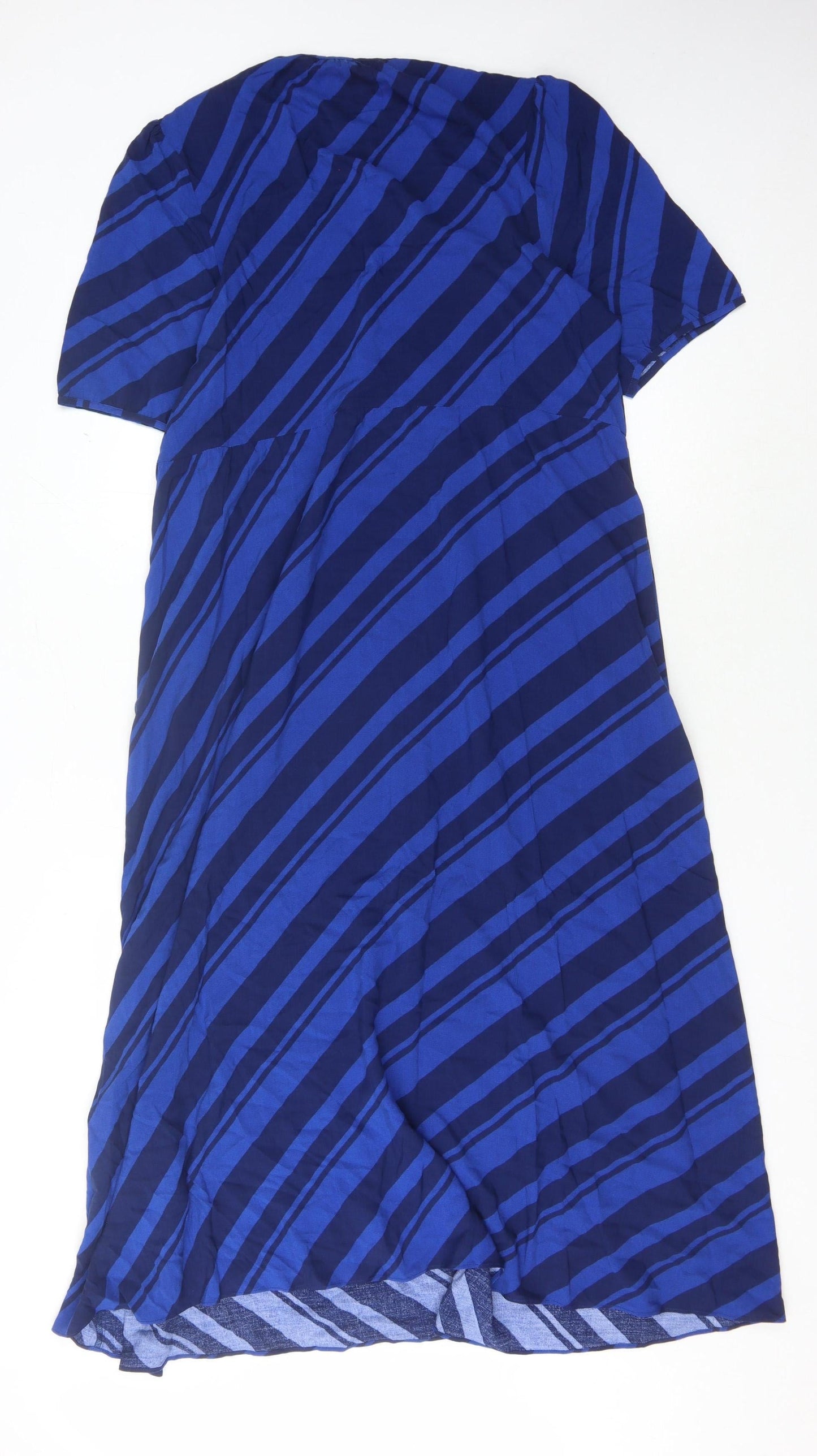 Hush Women's Blue Striped V-Neck Dress Size 12