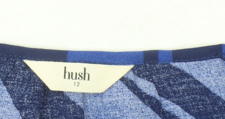 Hush Women's Blue Striped V-Neck Dress Size 12