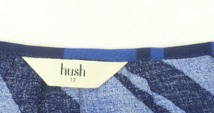 Hush Women's Blue Striped V-Neck Dress Size 12