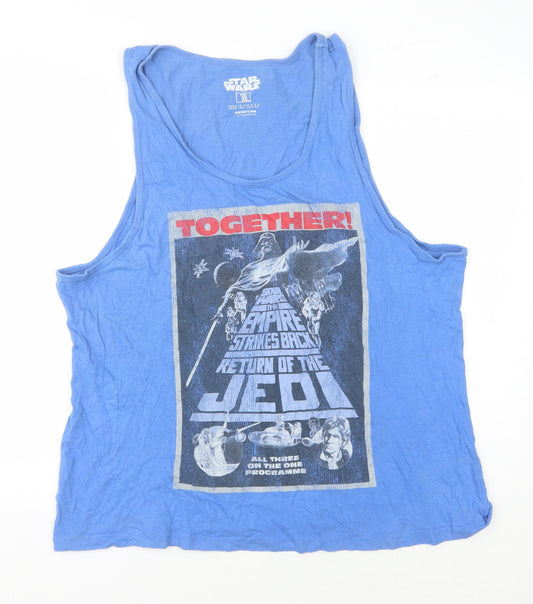 Star Wars Men's Blue Sleeveless T-Shirt XL Cotton