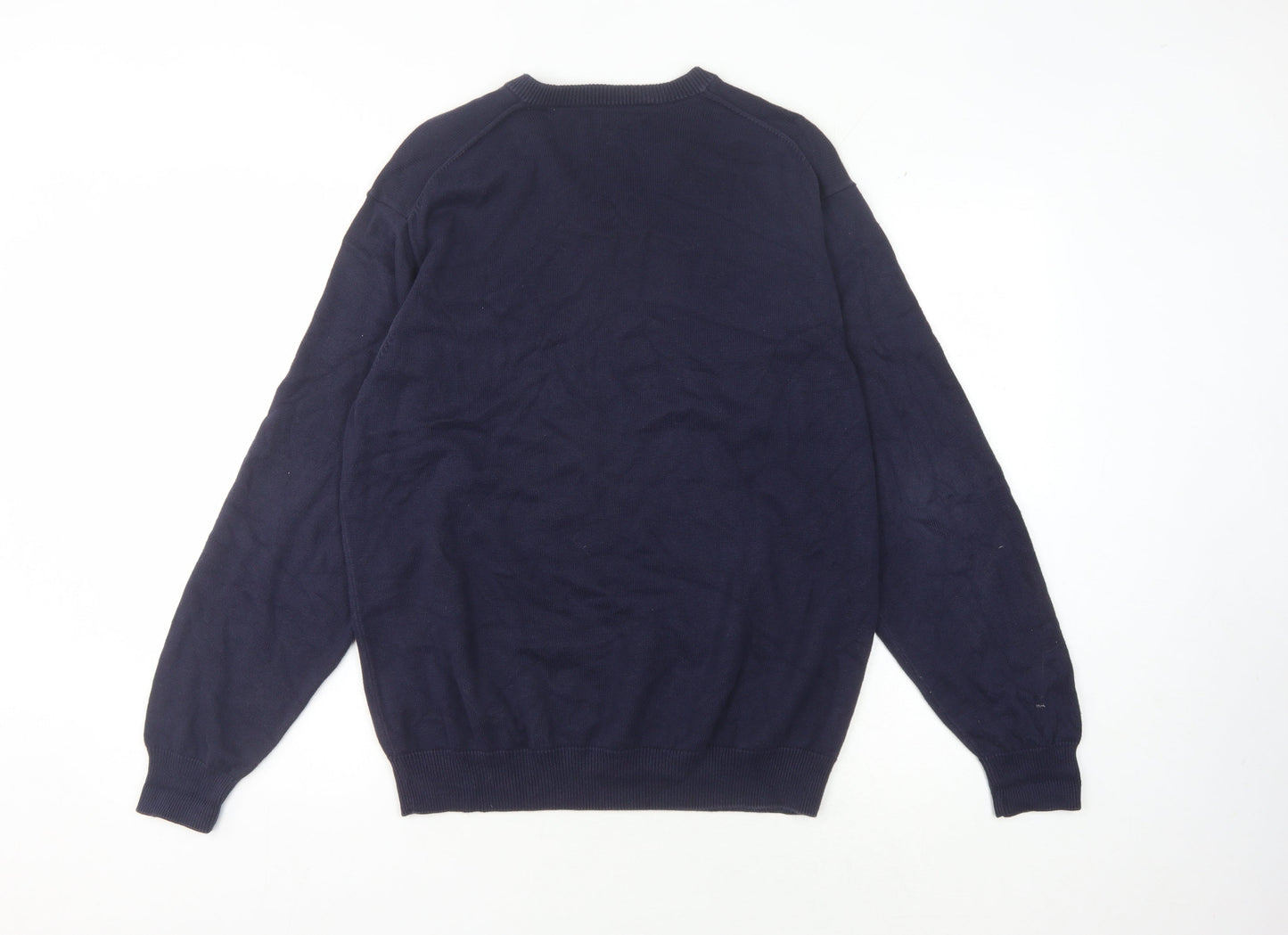 Wolsey Men's Blue V-Neck Knit Pullover Jumper Size M