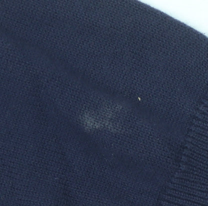 Wolsey Men's Blue V-Neck Knit Pullover Jumper Size M