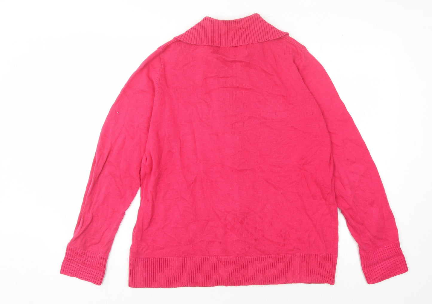 Womens UK Size 16 Maine New England Red Full Zip Jumper