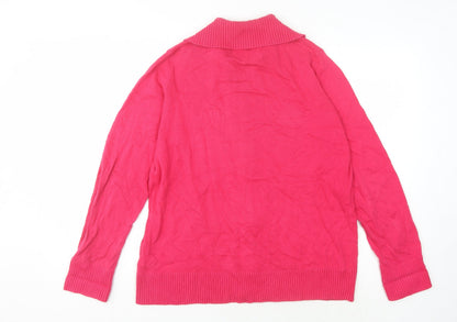 Womens UK Size 16 Maine New England Red Full Zip Jumper